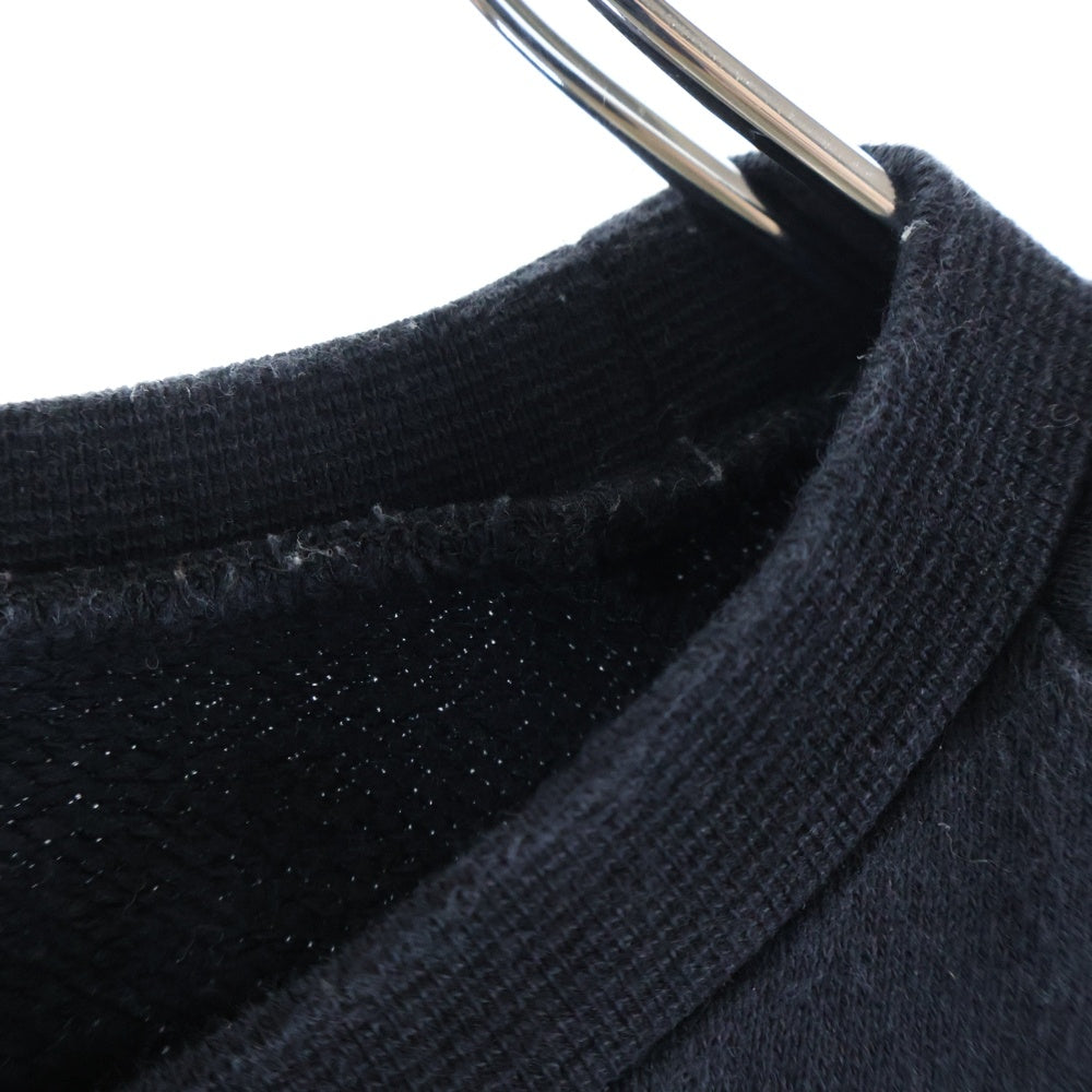 WTAPS(ダブルタップス) フロントロゴフェルト クルーネック 長袖スウェット ブラック