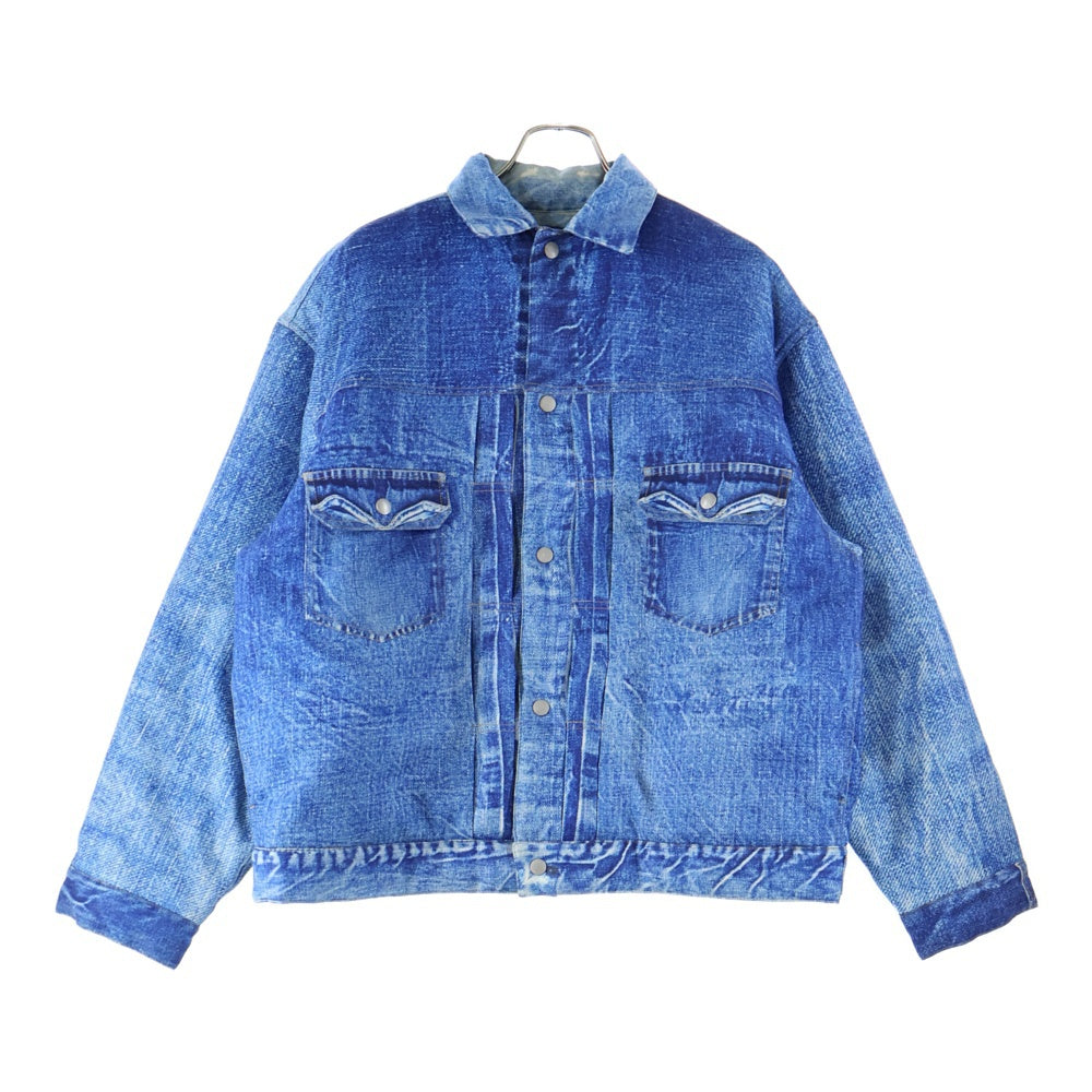 TALKING ABOUT THE ABSTRACTION(トーキング アバウト ザ アブストラクション) 2nd Type デニム転写 中綿ジャケット インディゴ NPT-J-001