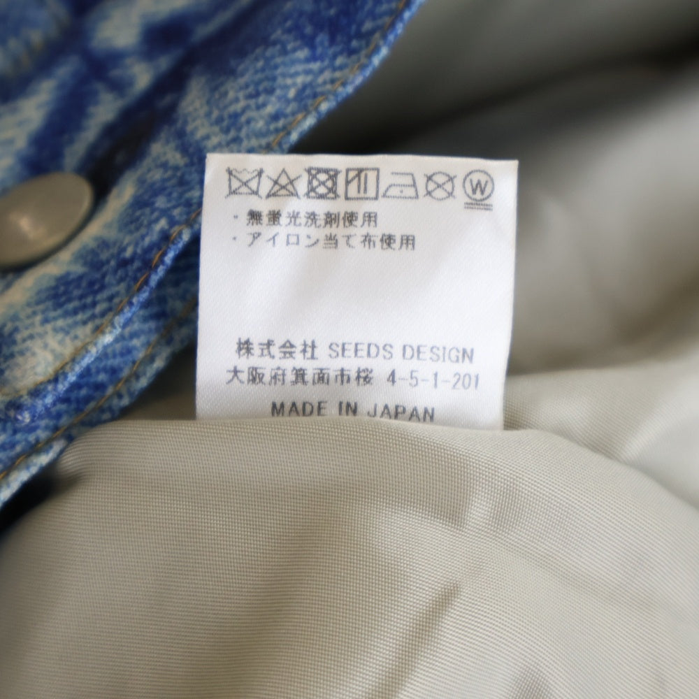 TALKING ABOUT THE ABSTRACTION(トーキング アバウト ザ アブストラクション) 2nd Type デニム転写 中綿ジャケット インディゴ NPT-J-001