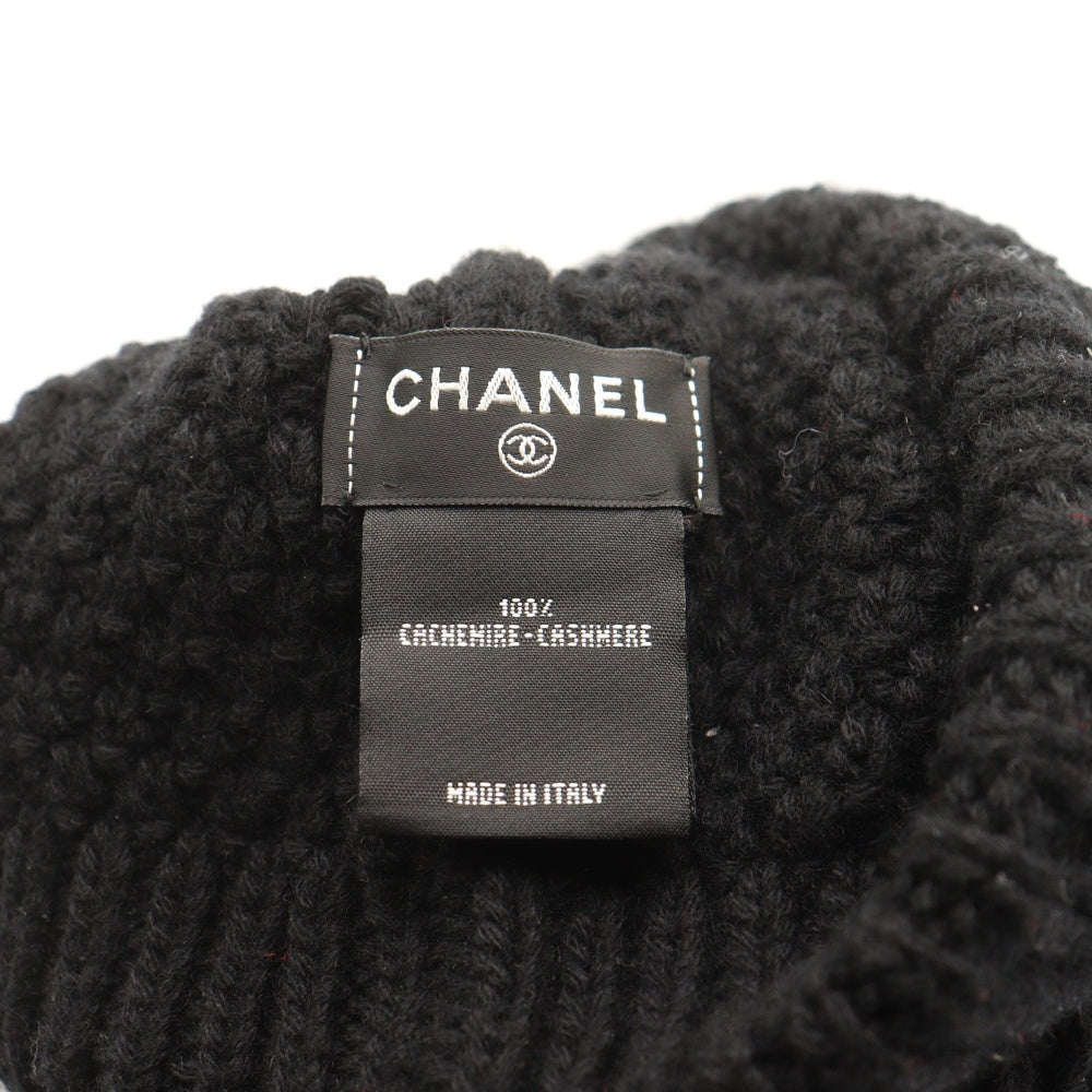 CHANEL(シャネル) ココマーク フロントロゴ ビーニー ニットキャップ ブラック