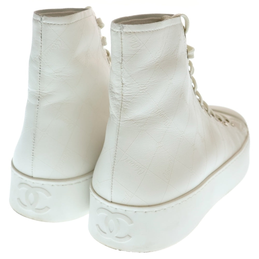 CHANEL(シャネル) レースアップ ハイカットスニーカー ホワイト G46369