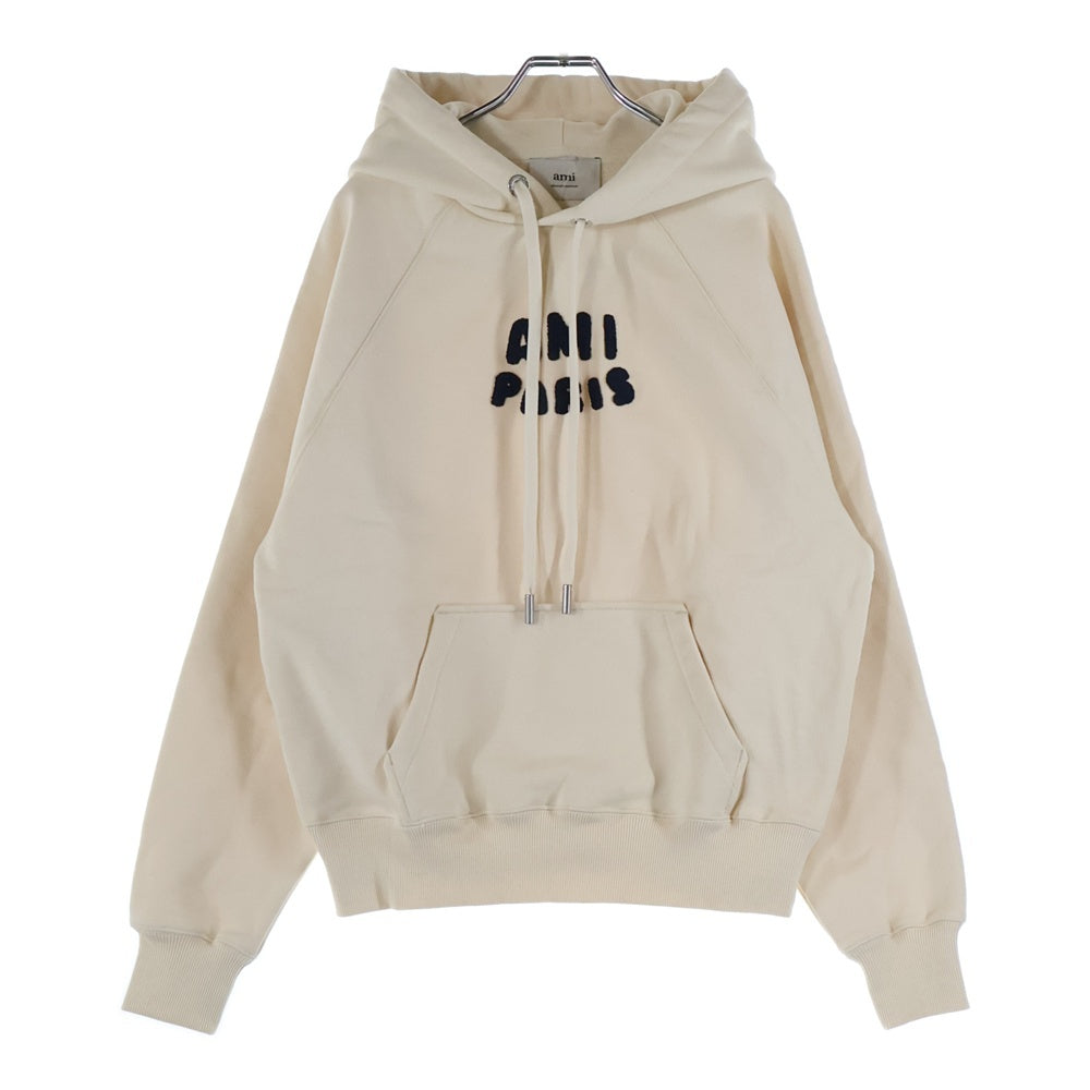ami paris(アミパリス) ロゴパッチ プルオーバーパーカー アイボリー USW275.747