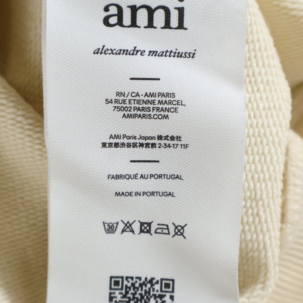 ami paris(アミパリス) ロゴパッチ プルオーバーパーカー アイボリー USW275.747