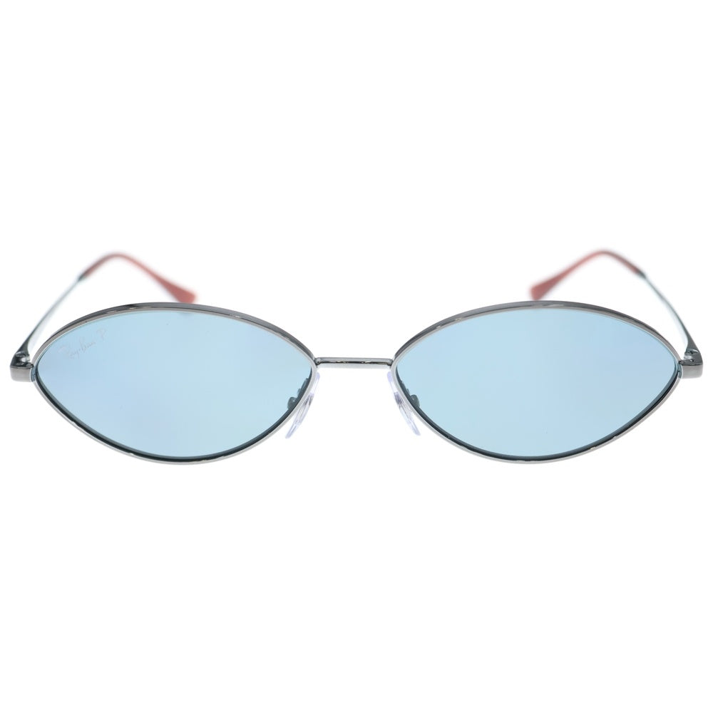 Ray Ban(レイバン) サングラス オーバル メタル ポリッシュ ブルーレンズ ブラック RB3757