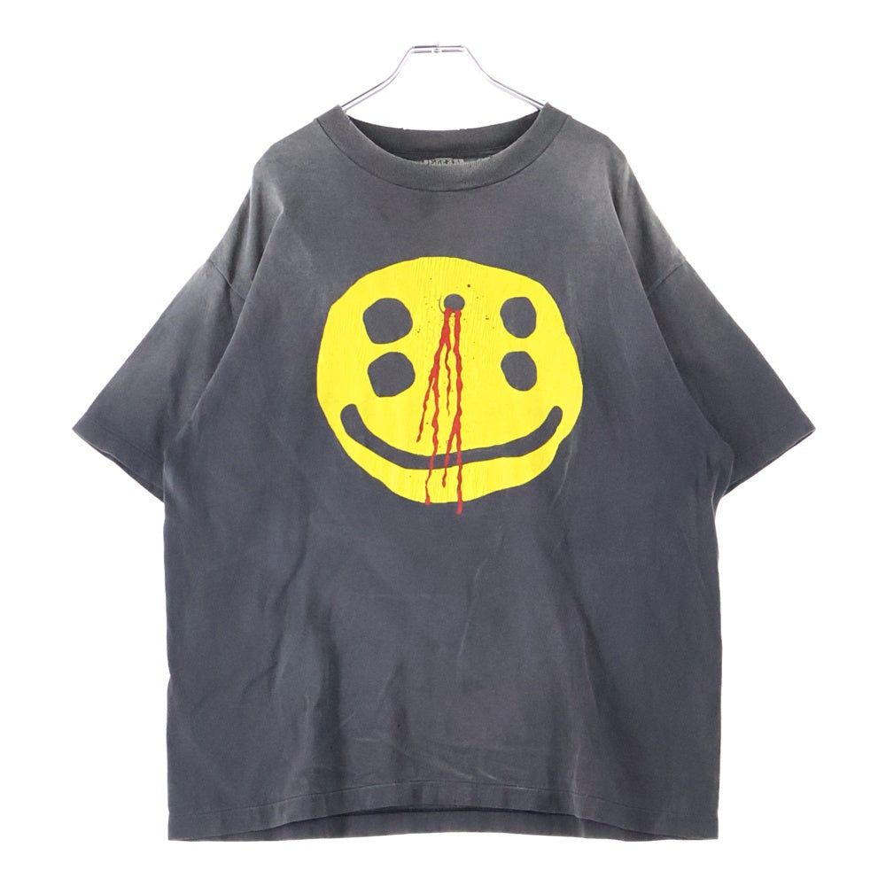 SAINT MICHAEL(セントマイケル) ×cactus plant flea market TEE SMILE カクタスプラントフリーマーケット ティースマイル クルーネック半袖Tシャツ/カットソー ブラック SM-YS1-0000-C01