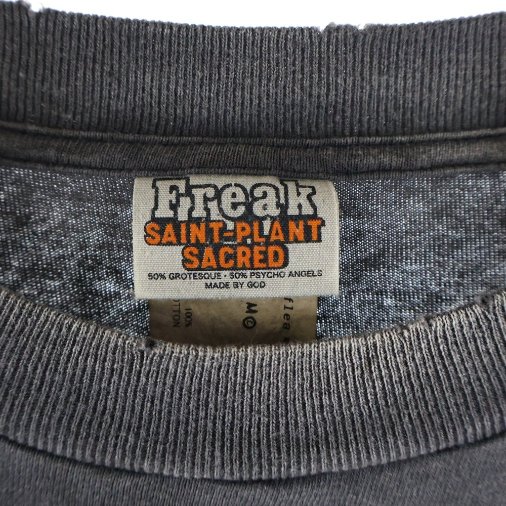 SAINT MICHAEL(セントマイケル) ×cactus plant flea market TEE SMILE カクタスプラントフリーマーケット ティースマイル クルーネック半袖Tシャツ/カットソー ブラック SM-YS1-0000-C01