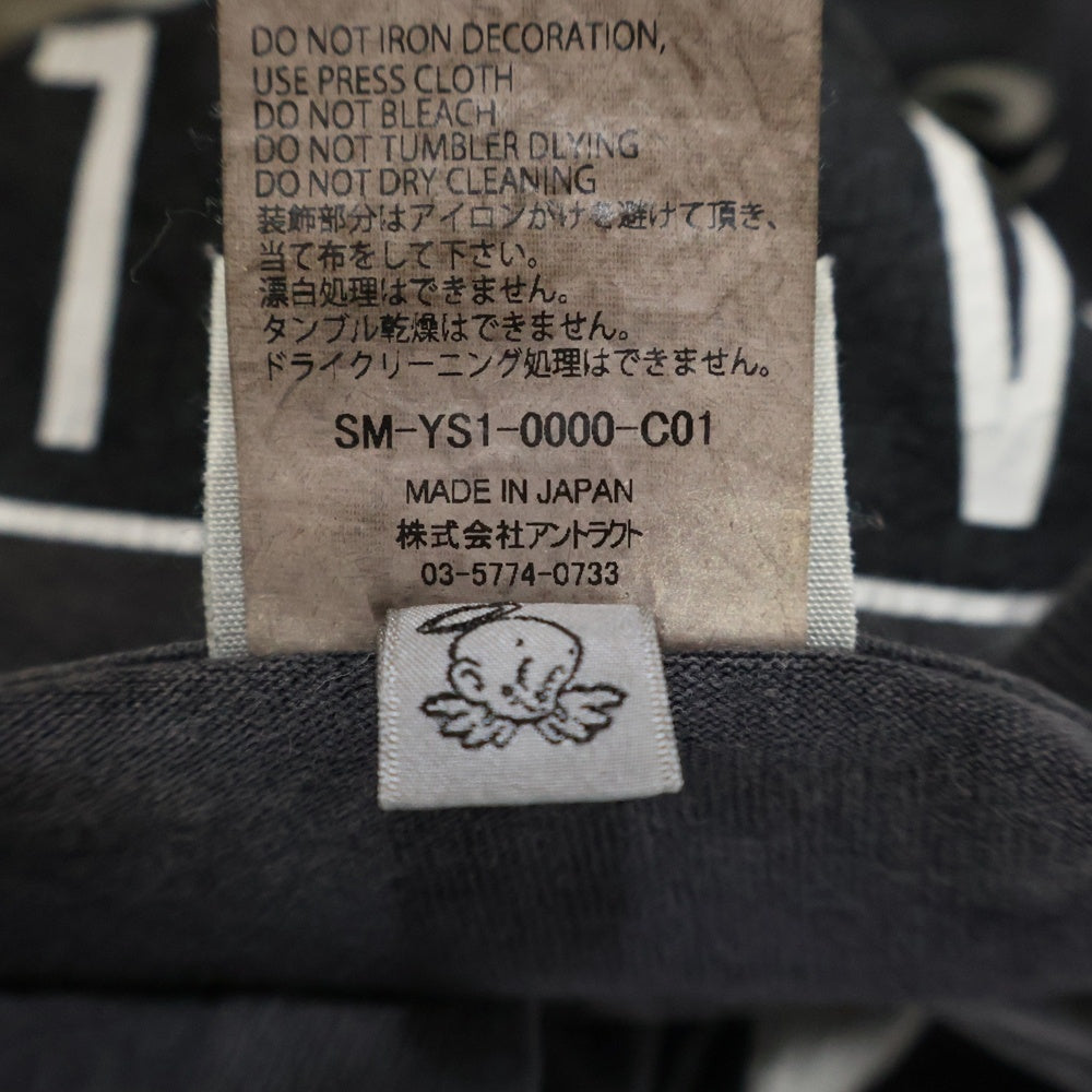 SAINT MICHAEL(セントマイケル) ×cactus plant flea market TEE SMILE カクタスプラントフリーマーケット ティースマイル クルーネック半袖Tシャツ/カットソー ブラック SM-YS1-0000-C01