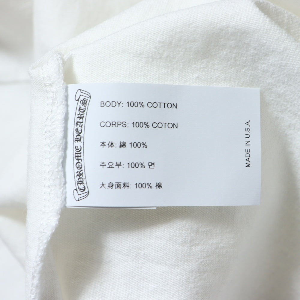 CHROME HEARTS(クロムハーツ) Y NOT 胸ポケットロゴ刺繍 半袖 クルーネック Tシャツ ホワイト