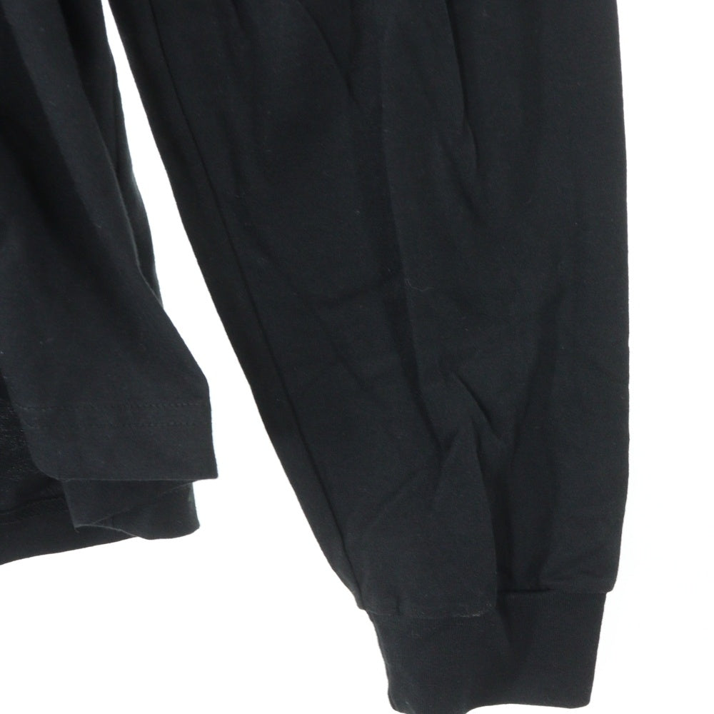 CHROME HEARTS(クロムハーツ) マイアミ限定 ホースシュー バックプリント 袖フローラル 長袖 クルーネック カットソー ロンT ブラック