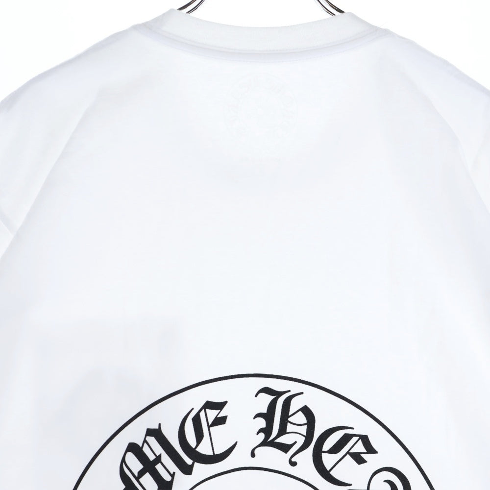 CHROME HEARTS(クロムハーツ) マイアミ限定 バックホースシュー プリント 半袖 クルーネック Tシャツ ホワイト