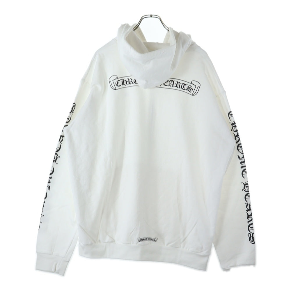 CHROME HEARTS(クロムハーツ) スクロールラベル バックラベルプリント 袖ロゴ ジップアップ パーカー ホワイト