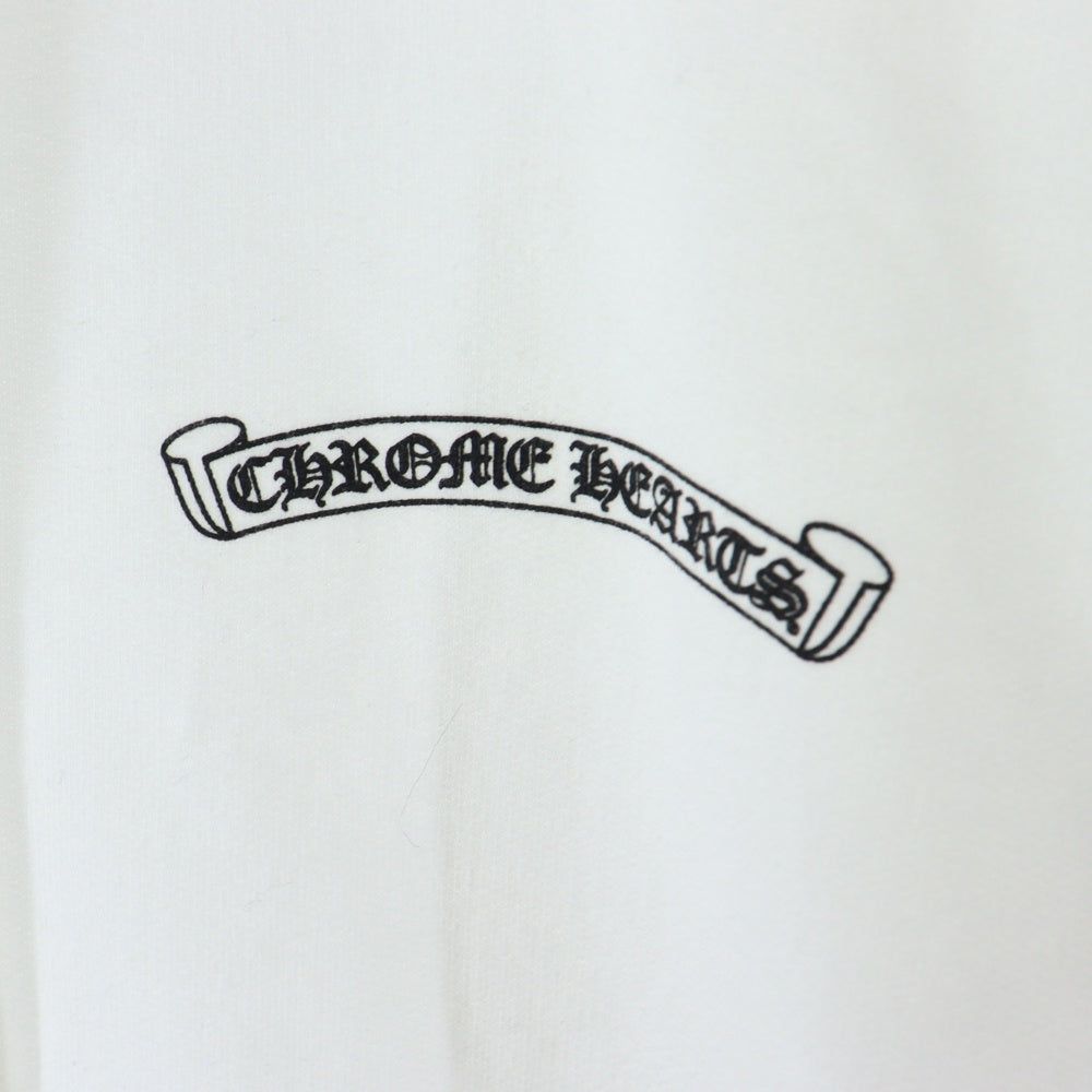 CHROME HEARTS(クロムハーツ) スクロールラベル バックラベルプリント 袖ロゴ ジップアップ パーカー ホワイト