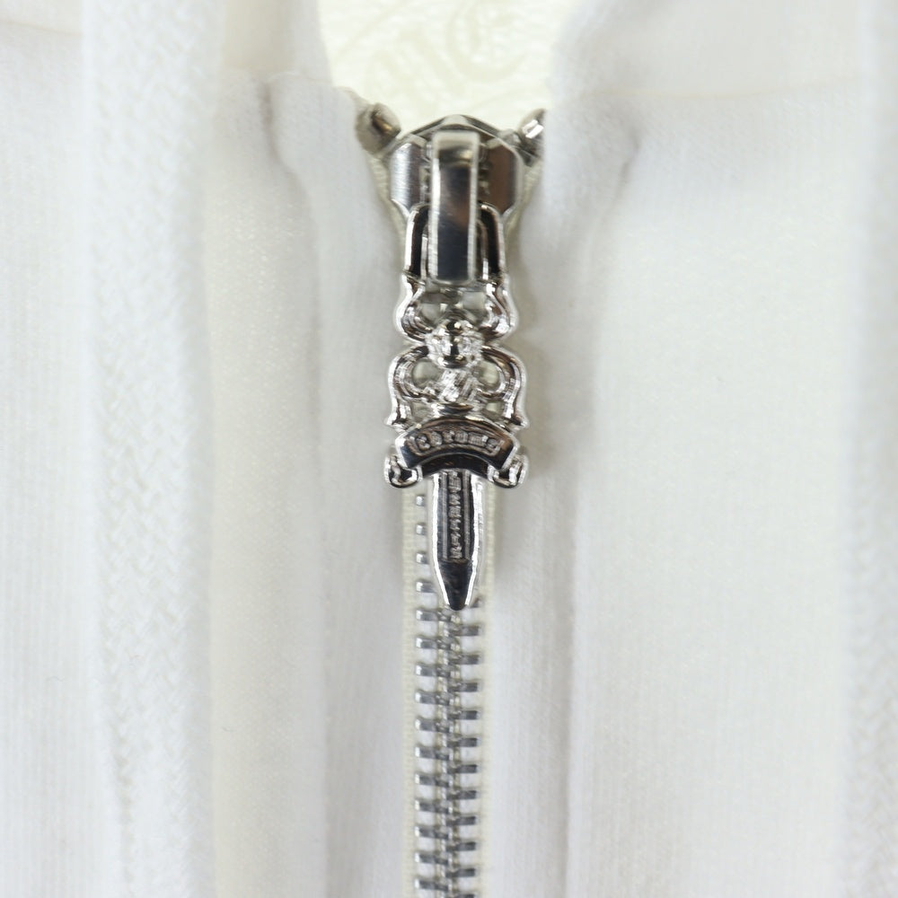 CHROME HEARTS(クロムハーツ) スクロールラベル バックラベルプリント 袖ロゴ ジップアップ パーカー ホワイト