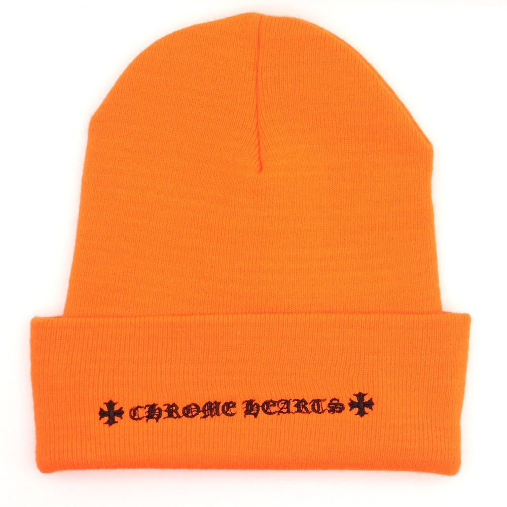 CHROME HEARTS(クロムハーツ) CH刺繍アクリルビーニー帽子 ACRYLIC WATCH CAP アクリルワッチキャップ オレンジ