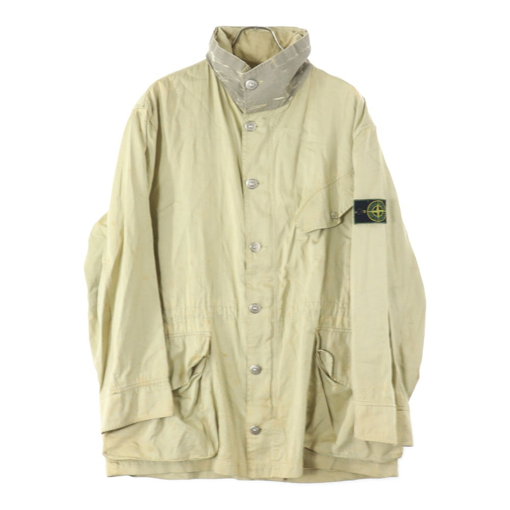 STONE ISLAND(ストーンアイランド) 90-00s RASO GOMATTO ポケットデザイン ロゴワッペン付き フィールドジャケット ベージュ C-TK 3659