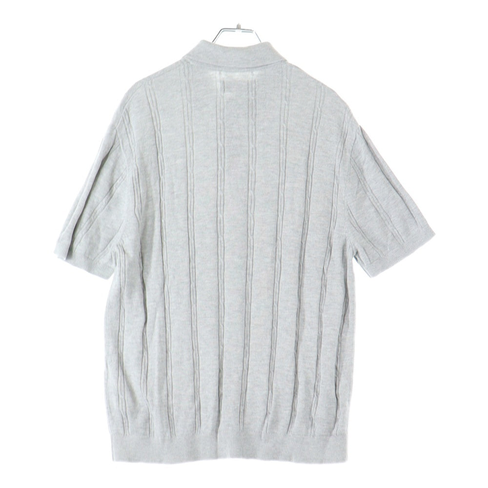 KITH(キス) 25SS Tilden Polo チルデン ロゴ刺繍 半袖ニットポロシャツ グレー 25-071-060-0029-2-0