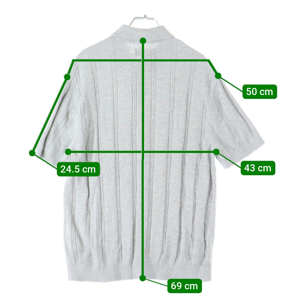 KITH(キス) 25SS Tilden Polo チルデン ロゴ刺繍 半袖ニットポロシャツ グレー 25-071-060-0029-2-0