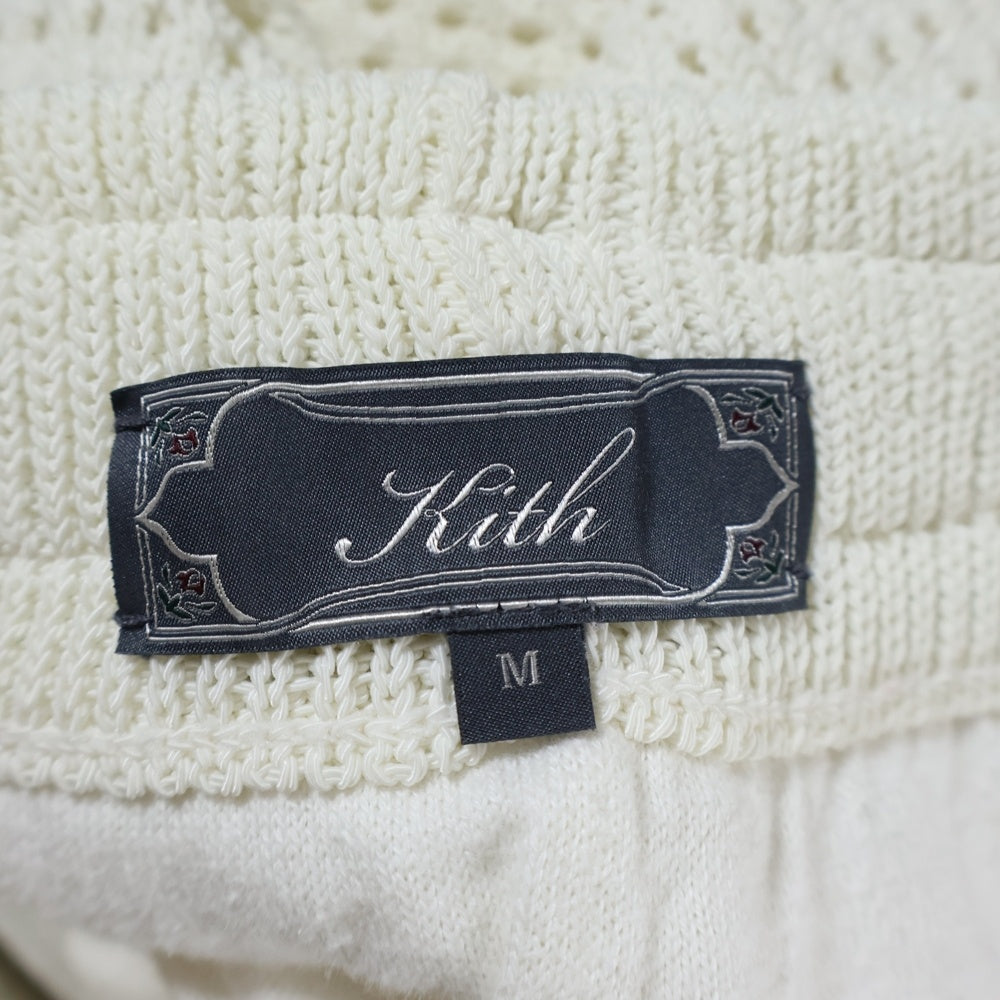 KITH(キス) 25SS Knit Shorts ニットラインデザインショーツ ショートパンツ ホワイト 25-032-060-0044-2-0
