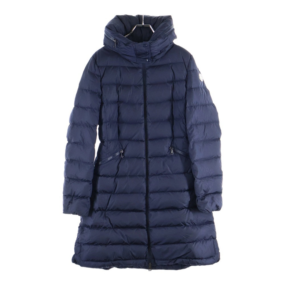 MONCLER(モンクレール) 18AW FLAMMETTE フラメッテ ワッペンロゴ ジップアップ ロングコートダウンジャケット レディース ネイビー D20934993105 54155