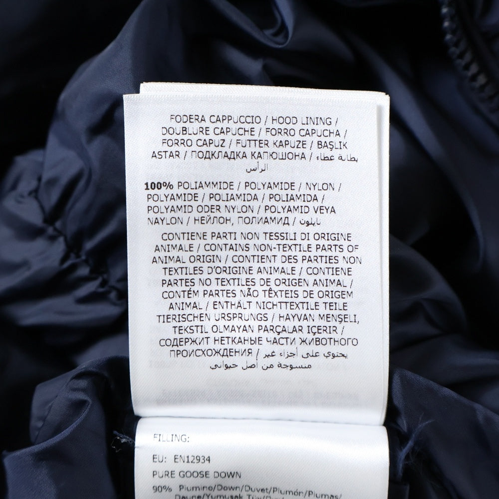 MONCLER(モンクレール) 18AW FLAMMETTE フラメッテ ワッペンロゴ ジップアップ ロングコートダウンジャケット レディース ネイビー D20934993105 54155