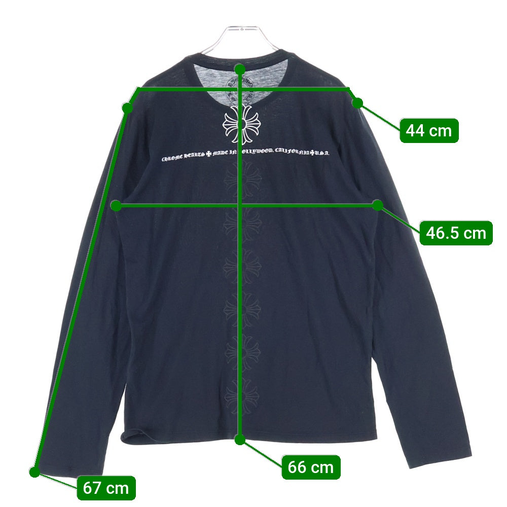 CHROME HEARTS(クロムハーツ) CH PLUS バックCHプラス クルーネック 長袖Tシャツ ブラック