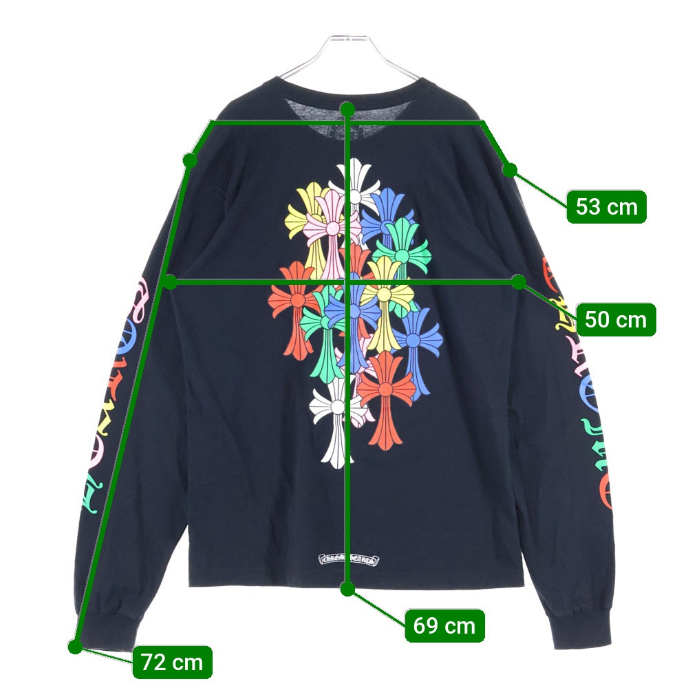 CHROME HEARTS(クロムハーツ) マルチカラーセメタリークロスロングスリーブTシャツ / 長袖カットソー MLTCOL CEM CRS L/S TEE