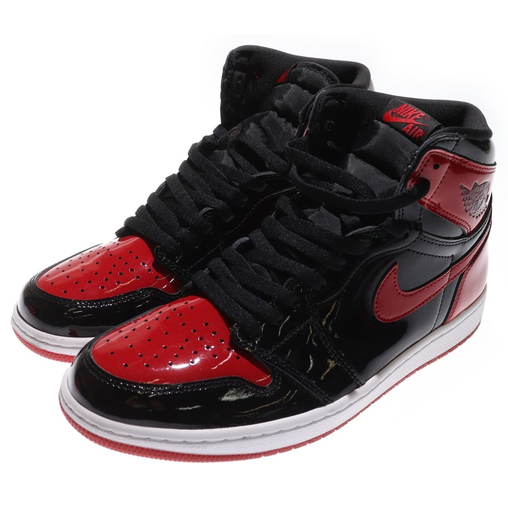 NIKE(ナイキ) AIR JORDAN 1 RETRO HIGH OG BRED PATENT エアジョーダン1レトロハイ ブレッド パテント ハイカットスニーカー レッド/ブラック US10.5/28.5cm 555088-063