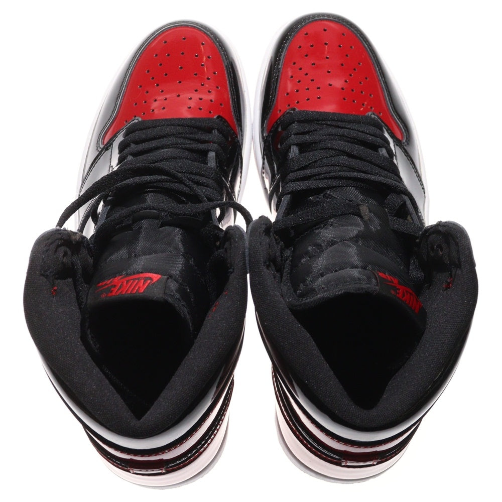 NIKE(ナイキ) AIR JORDAN 1 RETRO HIGH OG BRED PATENT エアジョーダン1レトロハイ ブレッド パテント ハイカットスニーカー レッド/ブラック US10.5/28.5cm 555088-063