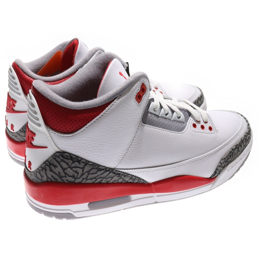NIKE(ナイキ) AIR JORDAN 3 RETRO エアジョーダン 3 レトロ ファイヤーレッド ハイカットスニーカー ホワイト/レッド US10.5/28.5cm DN3707-160