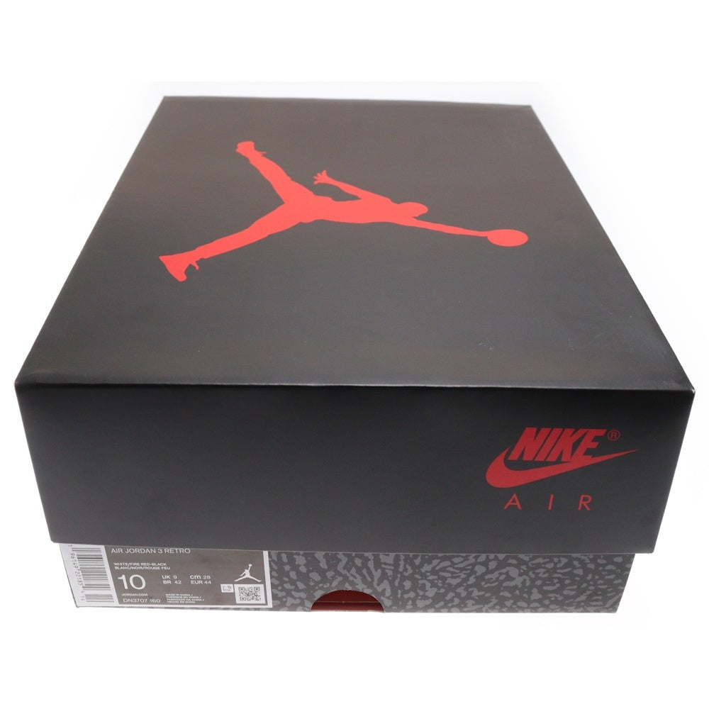 NIKE(ナイキ) AIR JORDAN 3 RETRO エアジョーダン 3 レトロ ファイヤーレッド ハイカットスニーカー ホワイト/レッド US10.5/28.5cm DN3707-160