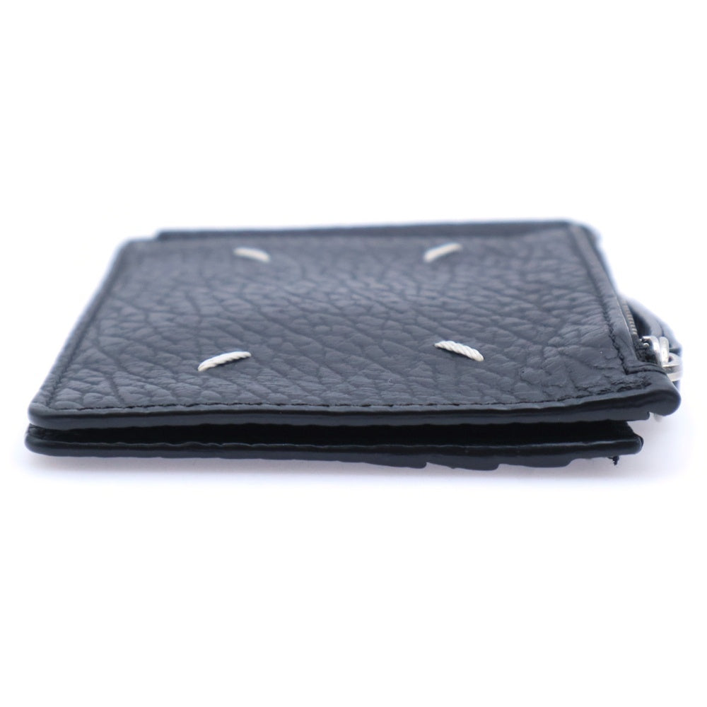 Maison Margiela(メゾンマルジェラ) グレインレザー マネークリップ付き 二つ折り 財布 ブラック SA1UI0022 P4455