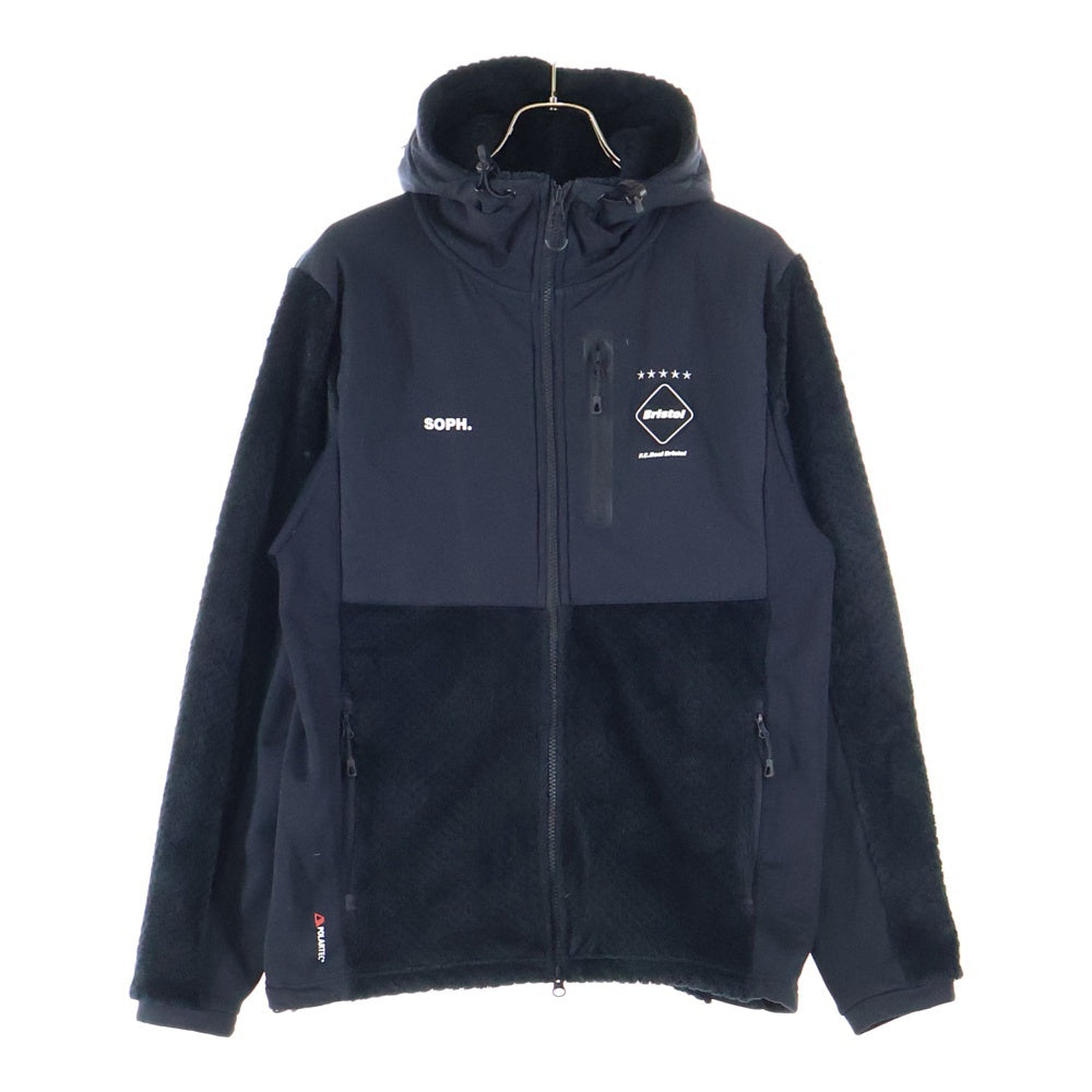 F.C.R.B./F.C.Real Bristol/FCRB(エフシーアールビー/エフシーレアルブリストル) POLARTEC HYBRID HOODED JACKET フリースジャケット ジップアップ ブラック FCRB-232052