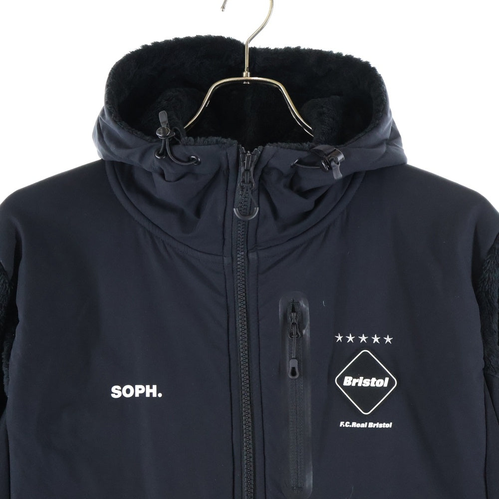F.C.R.B./F.C.Real Bristol/FCRB(エフシーアールビー/エフシーレアルブリストル) POLARTEC HYBRID HOODED JACKET フリースジャケット ジップアップ ブラック FCRB-232052