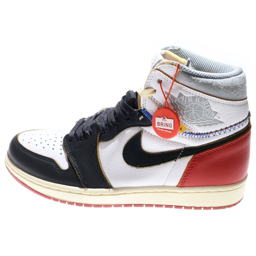 NIKE(ナイキ) ×UNION AIR JORDAN 1 RETRO HI NRG BV1300-106 ユニオン エアジョーダン1 ハイカットスニーカー ブラック/レッド/ホワイト US9/27cm