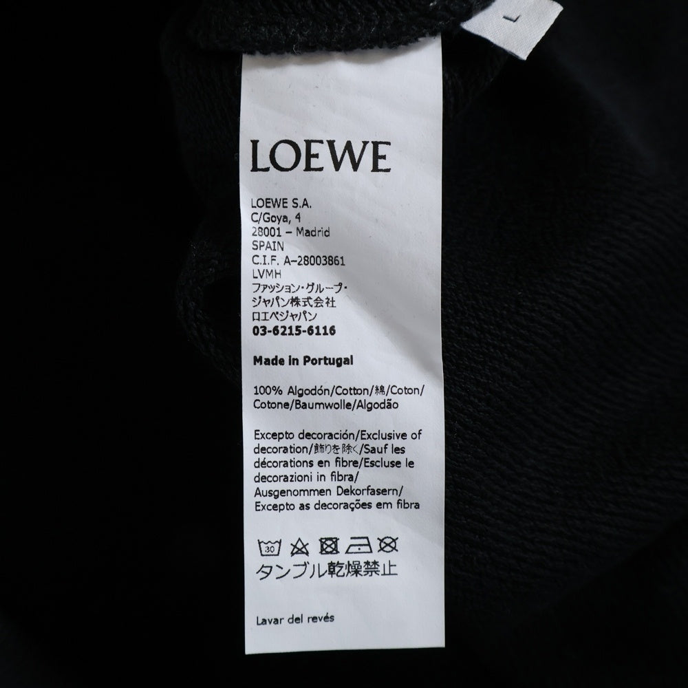 LOEWE(ロエベ) フロントプリント オーバーサイズプルオーバーパーカー フーディー ブラック H526Y25X01