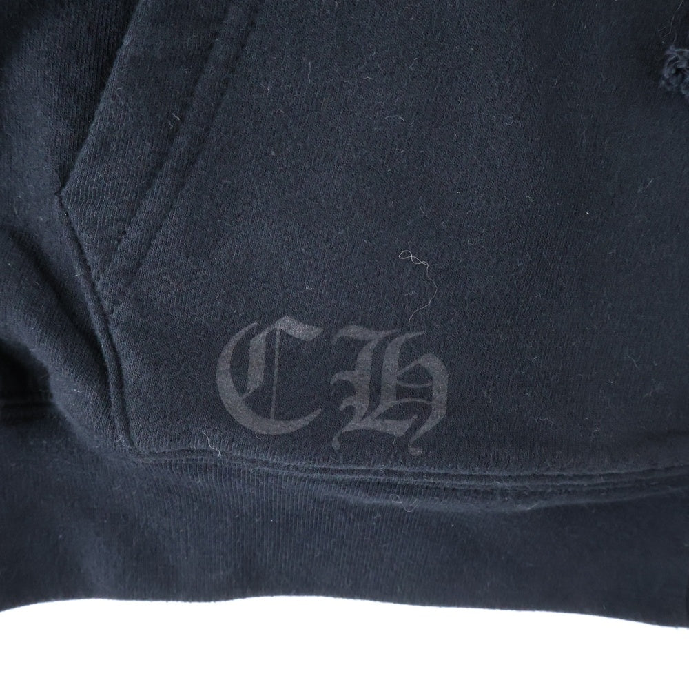 CHROME HEARTS(クロムハーツ) SWTSHRT HD ZIP 胸ロゴプリント アーチロゴプリントジップアップパーカー ブラック