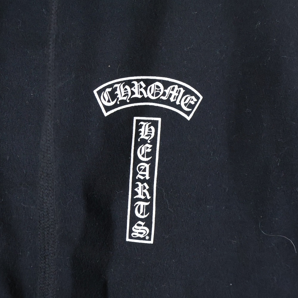 CHROME HEARTS(クロムハーツ) SWTSHRT HD ZIP 胸ロゴプリント アーチロゴプリントジップアップパーカー ブラック