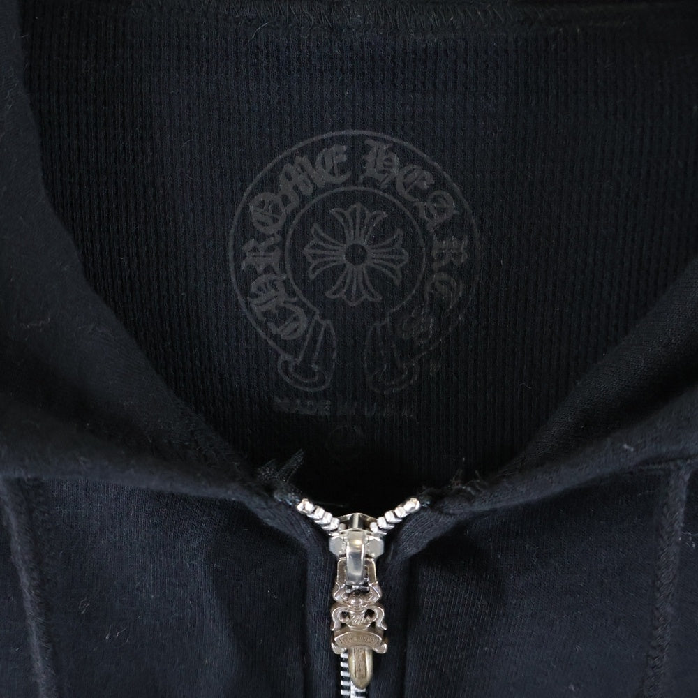 CHROME HEARTS(クロムハーツ) SWTSHRT HD ZIP 胸ロゴプリント アーチロゴプリントジップアップパーカー ブラック