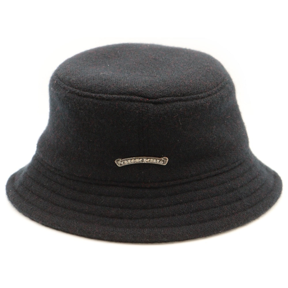 CHROME HEARTS(クロムハーツ) Cashmere Bucket Hat CHロゴ スクロールラベルパッチ付き カシミヤ バケットハット ブラック