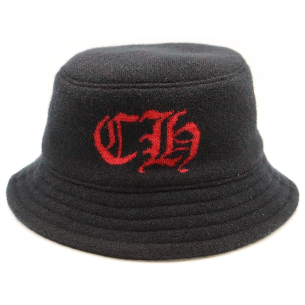 CHROME HEARTS(クロムハーツ) Cashmere Bucket Hat CHロゴ スクロールラベルパッチ付き カシミヤ バケットハット ブラック