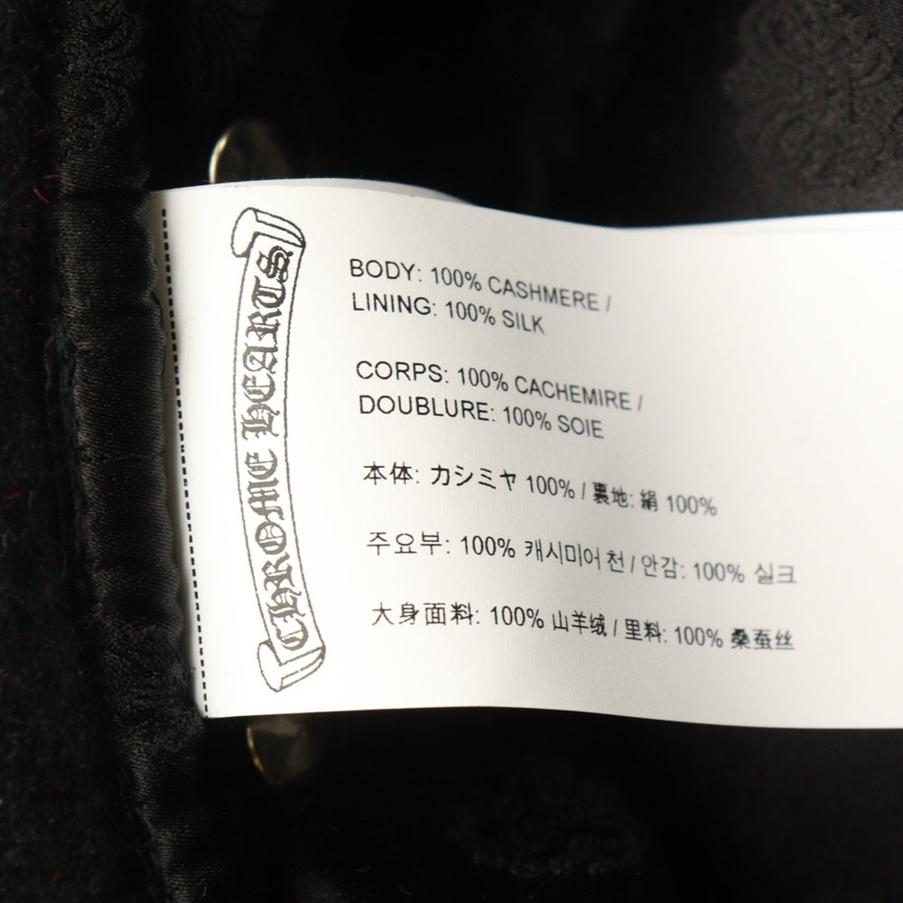 CHROME HEARTS(クロムハーツ) Cashmere Bucket Hat CHロゴ スクロールラベルパッチ付き カシミヤ バケットハット ブラック
