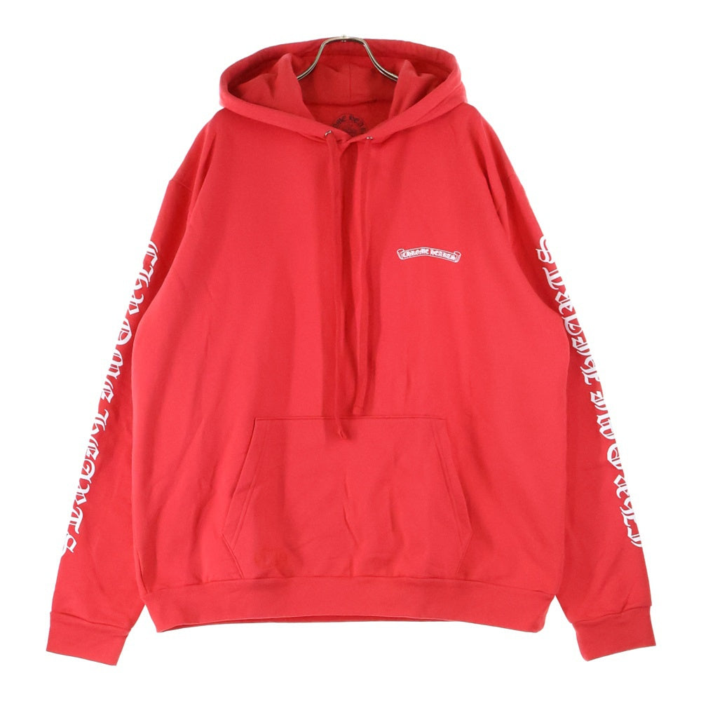 CHROME HEARTS(クロムハーツ) SCROOL HOODIE スクロールラベル プルオーバーフーディ パーカー レッド