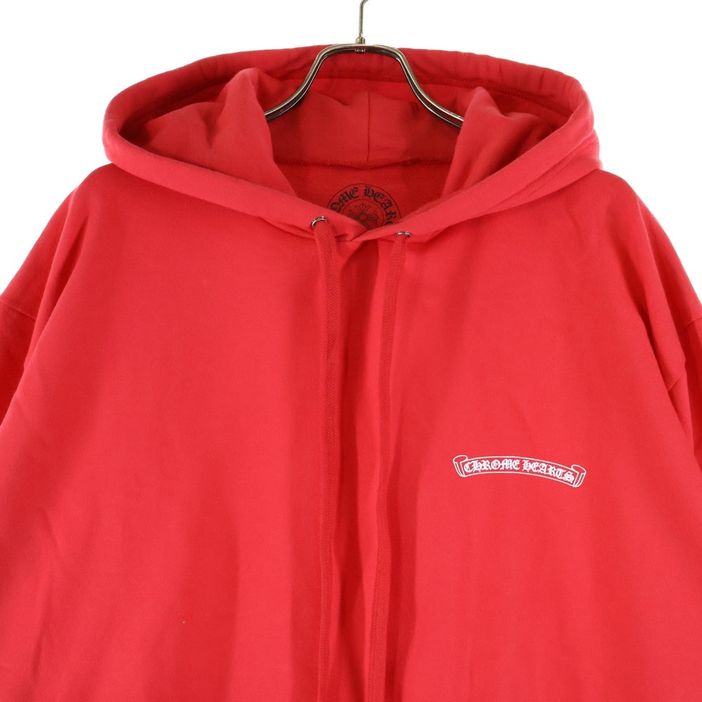 CHROME HEARTS(クロムハーツ) SCROOL HOODIE スクロールラベル プルオーバーフーディ パーカー レッド
