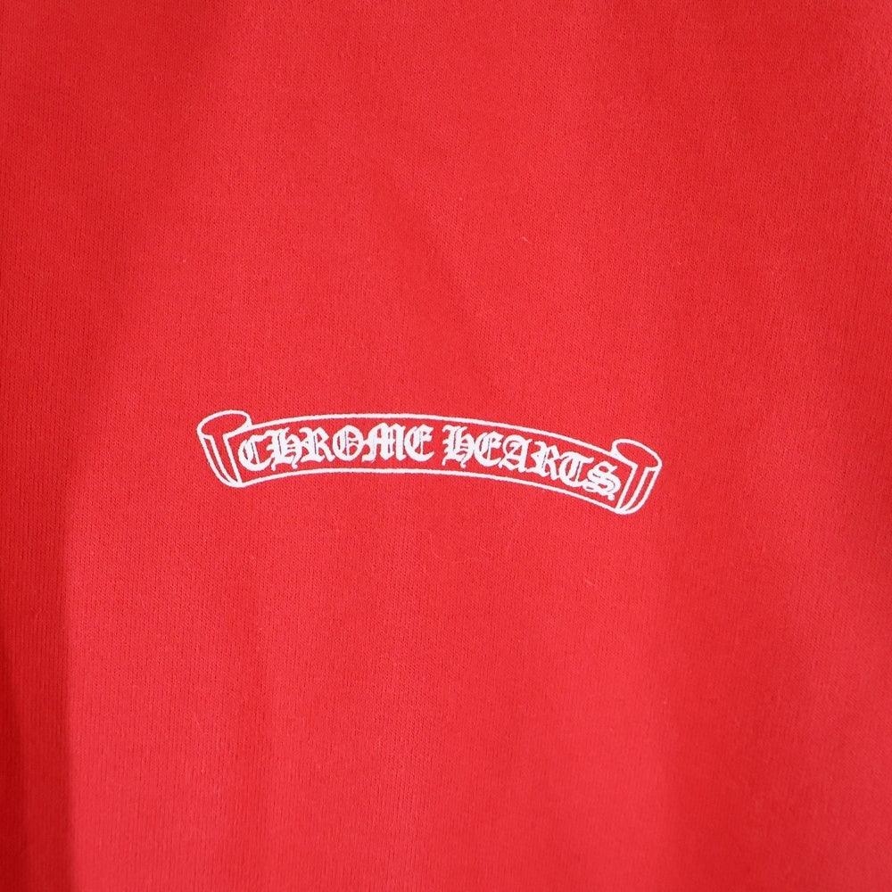 CHROME HEARTS(クロムハーツ) SCROOL HOODIE スクロールラベル プルオーバーフーディ パーカー レッド