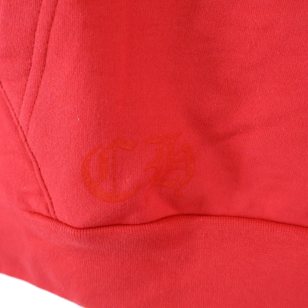 CHROME HEARTS(クロムハーツ) SCROOL HOODIE スクロールラベル プルオーバーフーディ パーカー レッド