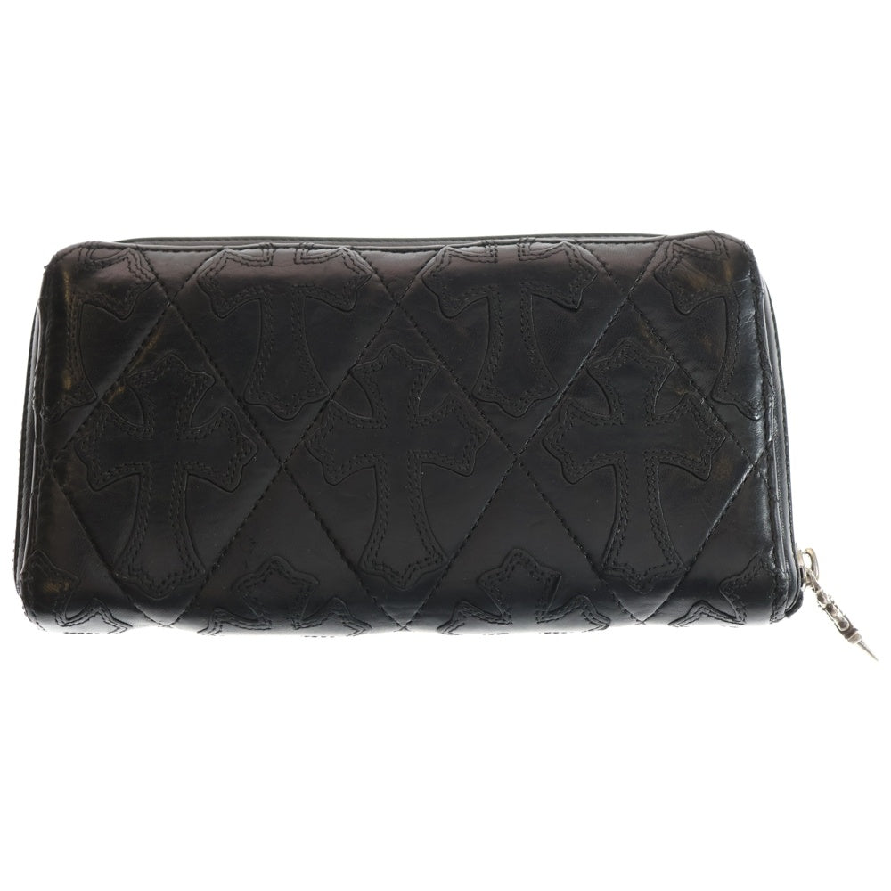 CHROME HEARTS(クロムハーツ) REC F ZIP QUILTED セメタリー クロスキルティング レザーウォレット 財布 ブラック