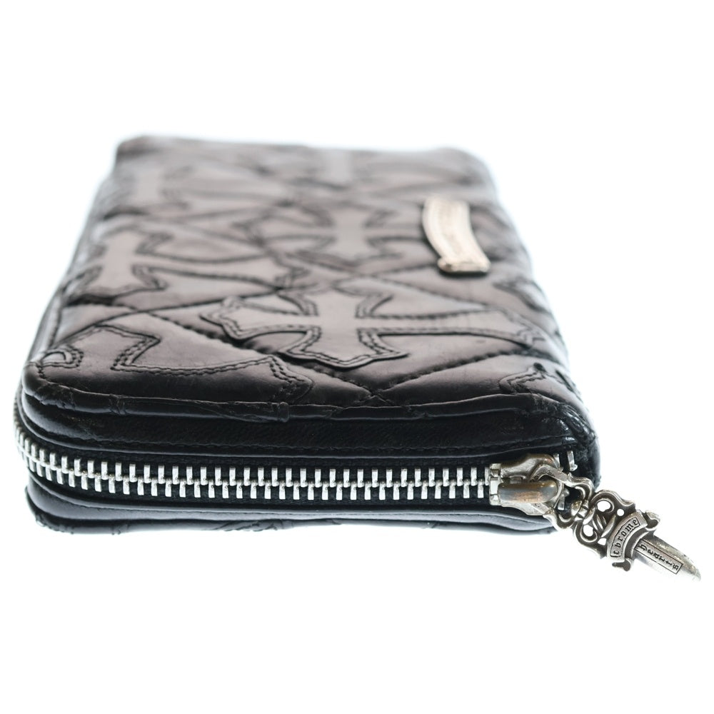 CHROME HEARTS(クロムハーツ) REC F ZIP QUILTED セメタリー クロスキルティング レザーウォレット 財布 ブラック