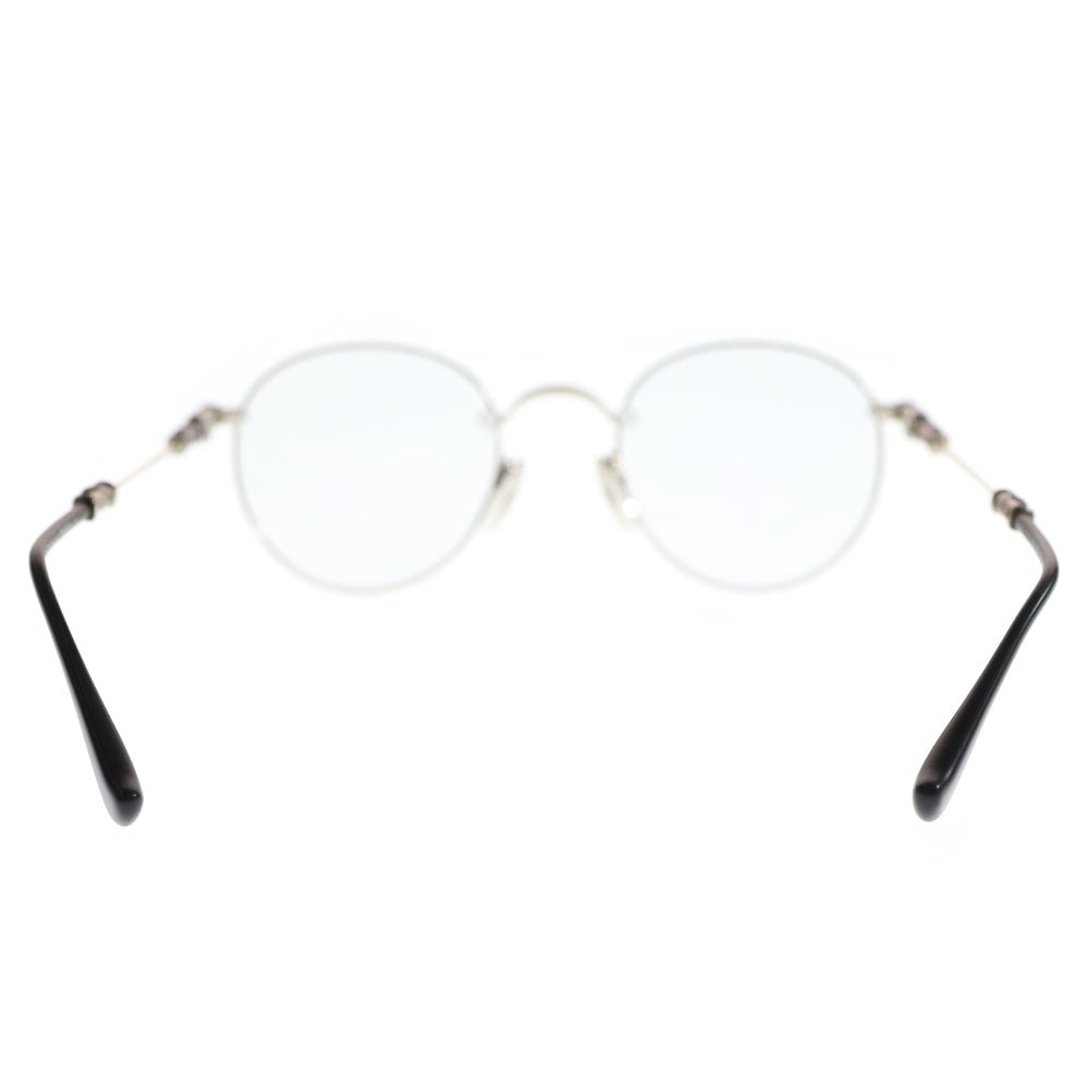 CHROME HEARTS(クロムハーツ) BUBBA-A クロステンプル メタルフレームラウンドサングラス アイウェア 眼鏡 シルバー/ブラック