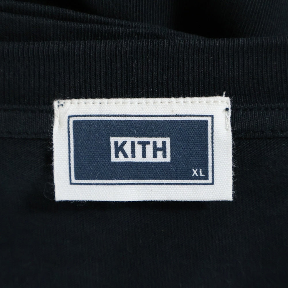 KITH(キス) LAX Tee フロッキーロゴプリント 半袖Tシャツ クルーネックカットソー ブラック