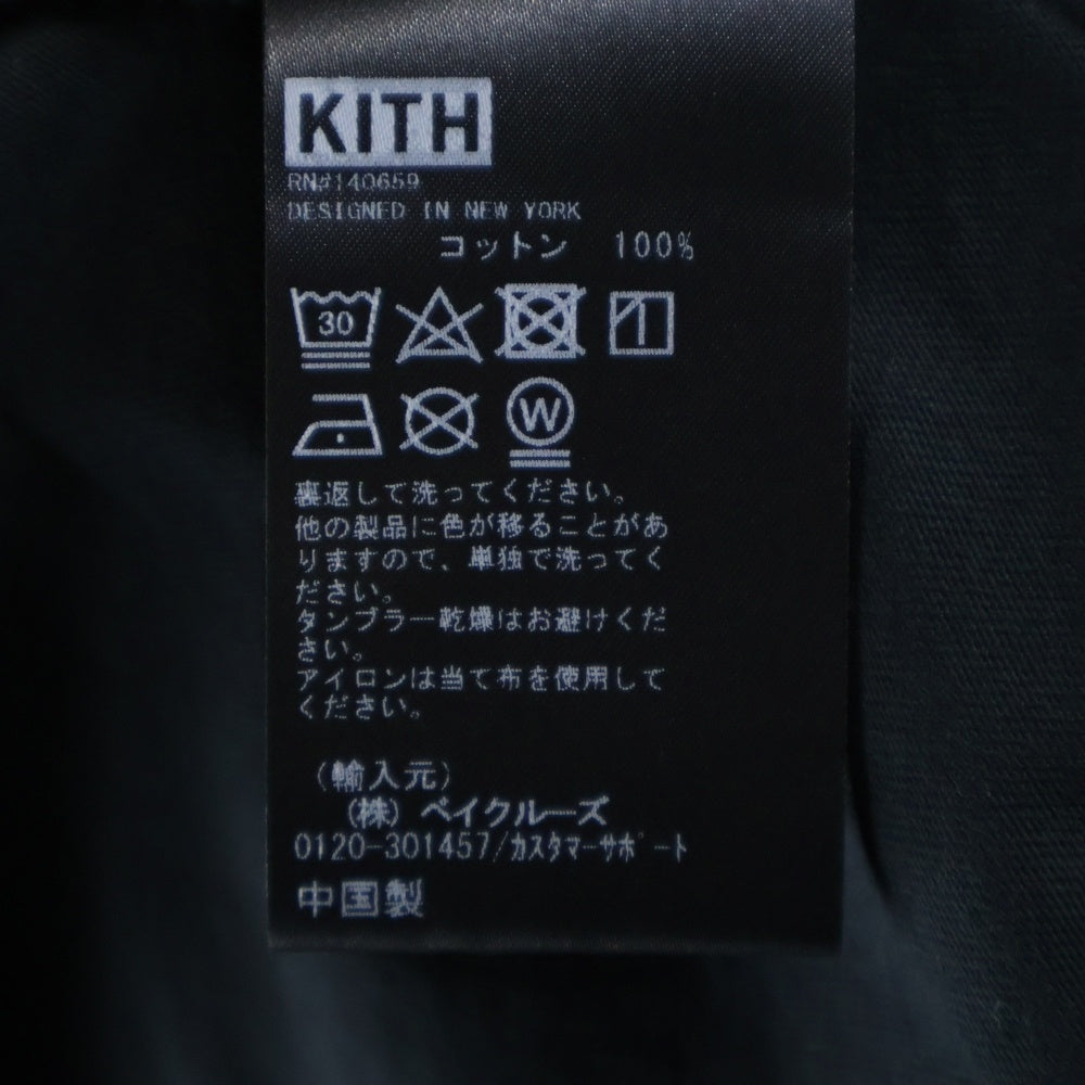 KITH(キス) LAX Tee フロッキーロゴプリント 半袖Tシャツ クルーネックカットソー ブラック